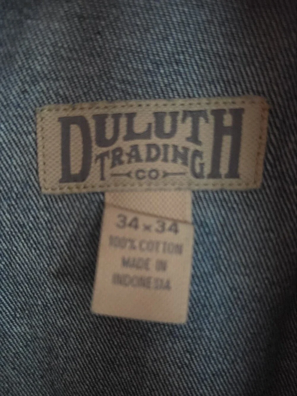 Duluth Trading Co Men's Straight-Leg Jeans in Blue Denim 34 34